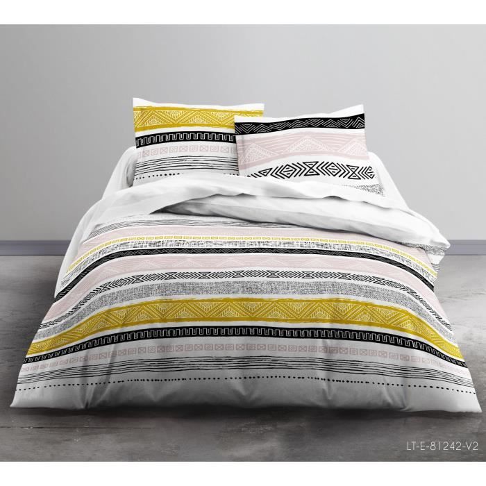 TODAY Parure de couette Enjoy Mauranne - 1 housse de couette et 2 taies d'oreiller - 100% coton - 220 x 240 cm