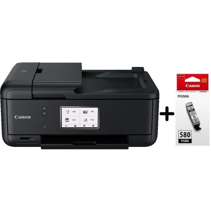 CANON Imprimante jet d'encre Pixma TR8550 Multifonction 4 en 1 Noire - WiFi - Couleur + Cartouche d'encre PGI 580 Noir