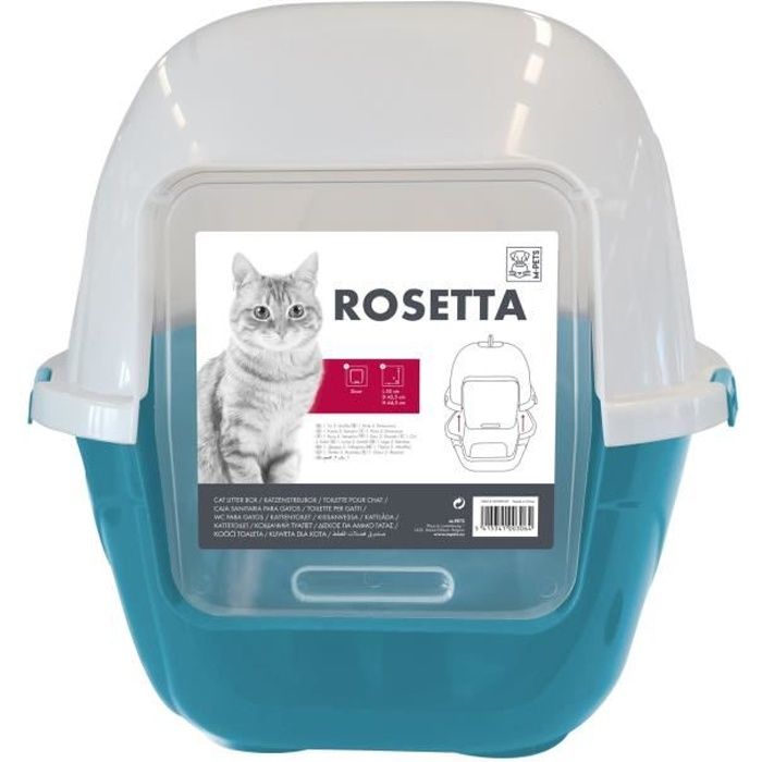 MPETS Maison de toilette Rosetta - 62x53x56 cm - Bleu - Pour chat