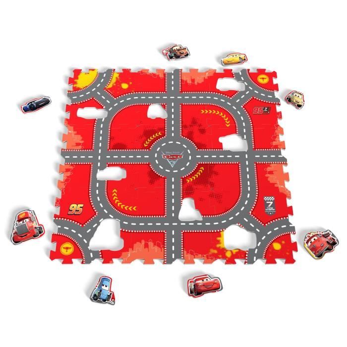 DISNEY CARS - TAPIS PUZZLE MOUSSE DE 9 PIECES - TATAMIZ