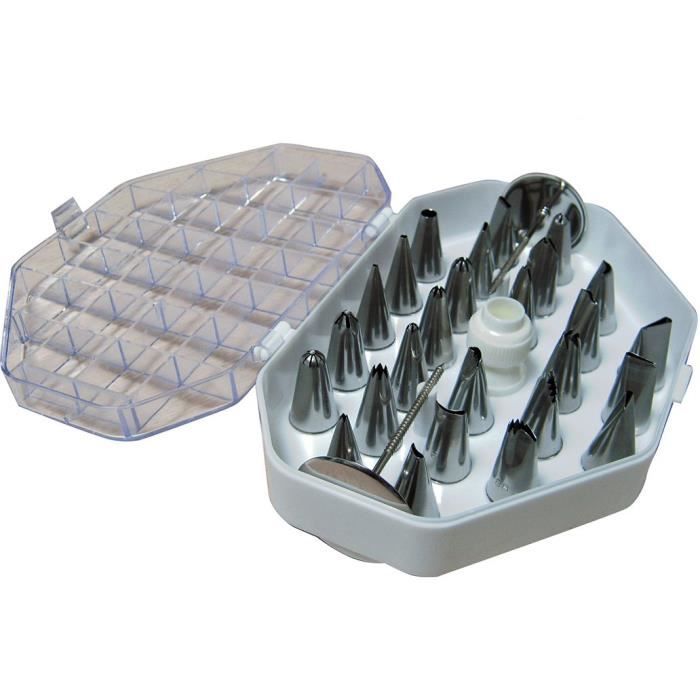 DE BUYER Coffrets 26 douilles fines pour décor + adaptateur - Inox