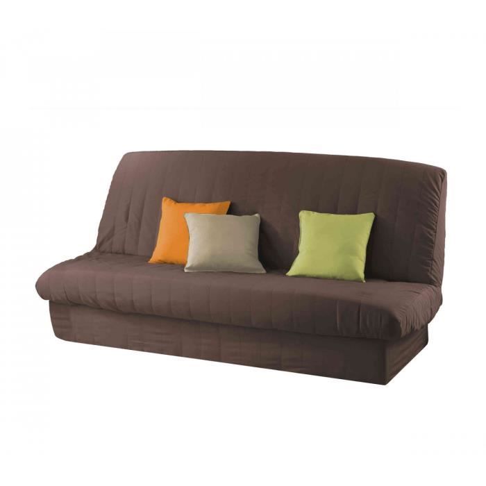 DOUCEUR d'INTERIEUR Housse de clic-clac matelassée unie Essentiel brun