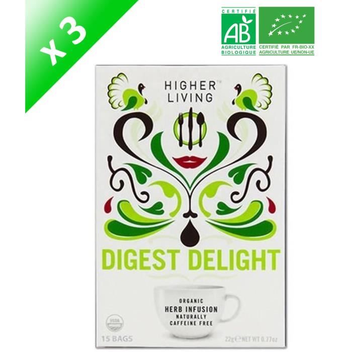 HIGHER LIVING Infusion Digestion Délice Bio - 22 g x3