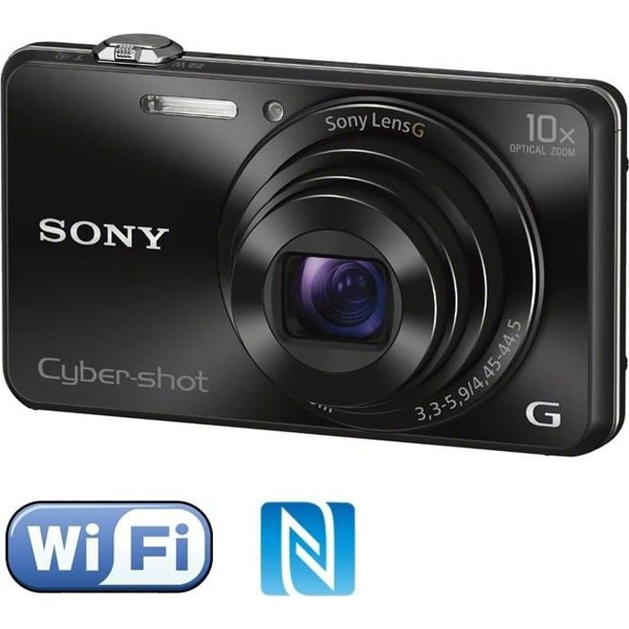 SONY DSC-WX220 Noir - CMOS 18 MP Zoom 10x Appareil photo numérique Compact