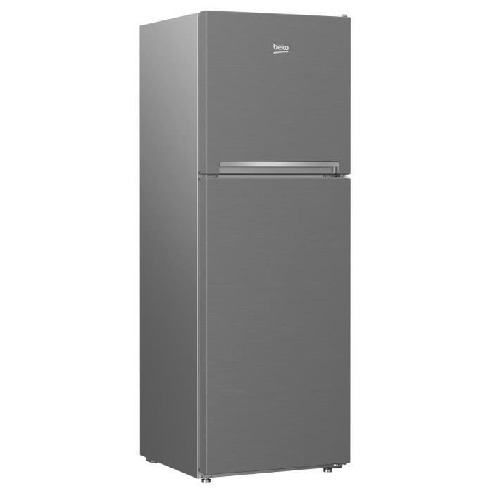 BEKO RDNT250I20P - Réfrigérateur congélateur haut - 221L (159+62) - Froid ventilé - A+ - L 54cm x H 155cm - Inox