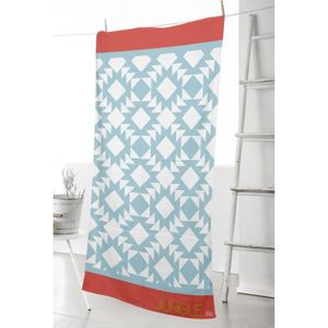 TODAY Drap de plage JUNGLE LIFE Tropik Chic 90x170 cm bleu, blanc, orange et vert
