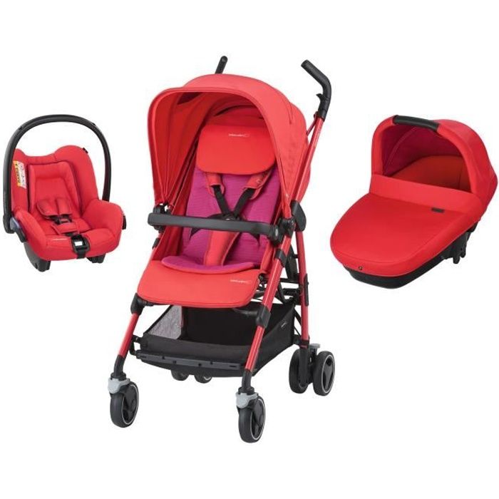 BEBE CONFORT Poussette Combinée Trio Dana Amber - Red Orchid