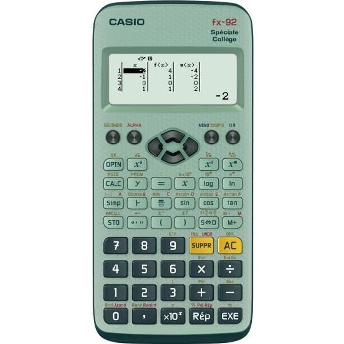 CASIO Calculatrice Fx 92+ Collège Scientifique Graphique et Formelle