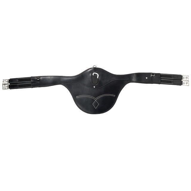 HORZE Sangle à bavette Cavender pour chevaux - 100% cuir - Taille 120 - Noir