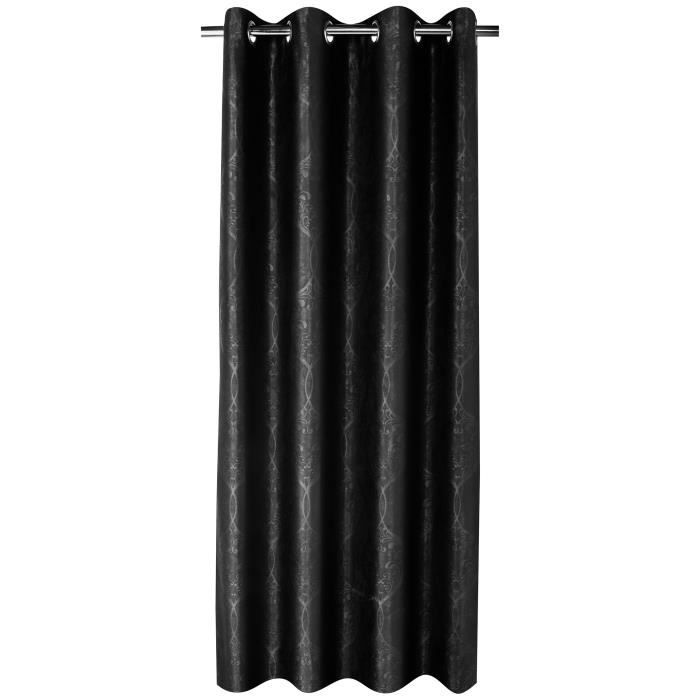 Rideau occultant - à œillets - motifs frappés - L 140 x H 260 cm ... Rideau occultant - à œillets - motifs frappés - L 140 x H 260 cm ...
