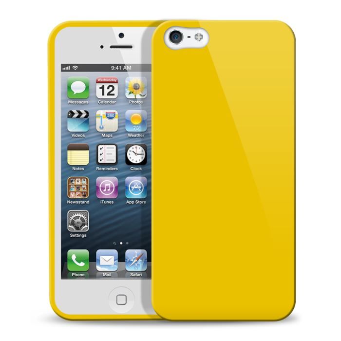 coque iphone 5 jaune silicone