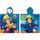 SAM LE POMPIER Poncho microfibre 55x110 cm bleu et