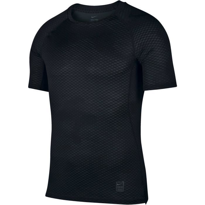 NIKE T-shirt Np Hypercool Fttd Camo - Homme - Noir