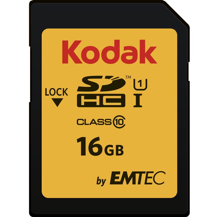 KODAK EKMSD16GHC10K Carte mémoire SDHC 16GB Classe 10 U1 Premium