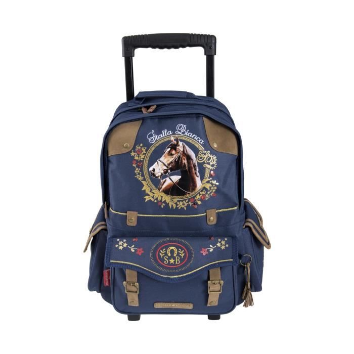 KID'ABORD STALLA BIANCA Sac à Dos Borne - 2 Compartiments - 6 à 9 ans - Classe primaire et élémentaire - Bleu - 35cm - Enfant Fille