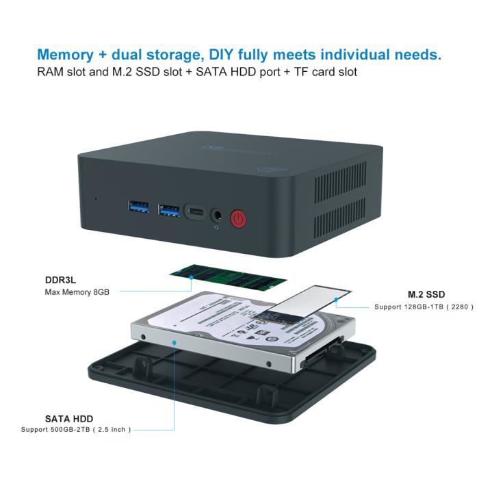 Beelink U55 Mini PC Unité central Intel Core2