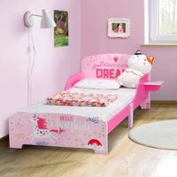 STRUCTURE DE LIT LANGRIA Lit Enfant en Bois Fille Arc-en-Ciel Rose STRUCTURE DE LIT LANGRIA Lit Enfant en Bois Fille Arc-en-Ciel Rose