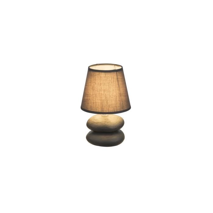 GLOBO Lampe à poser céramique L15 x l15 x h22 cm - Gris
