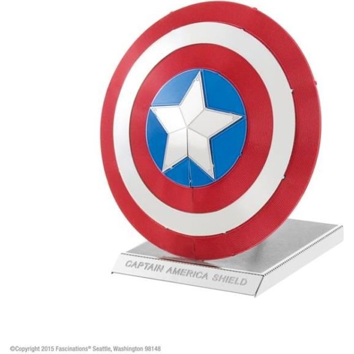 AVENGERS Bouclier Du Capitaine America Maquette a Construire 3D Metal avec 2 feuilles Sur carte 12x17 cm
