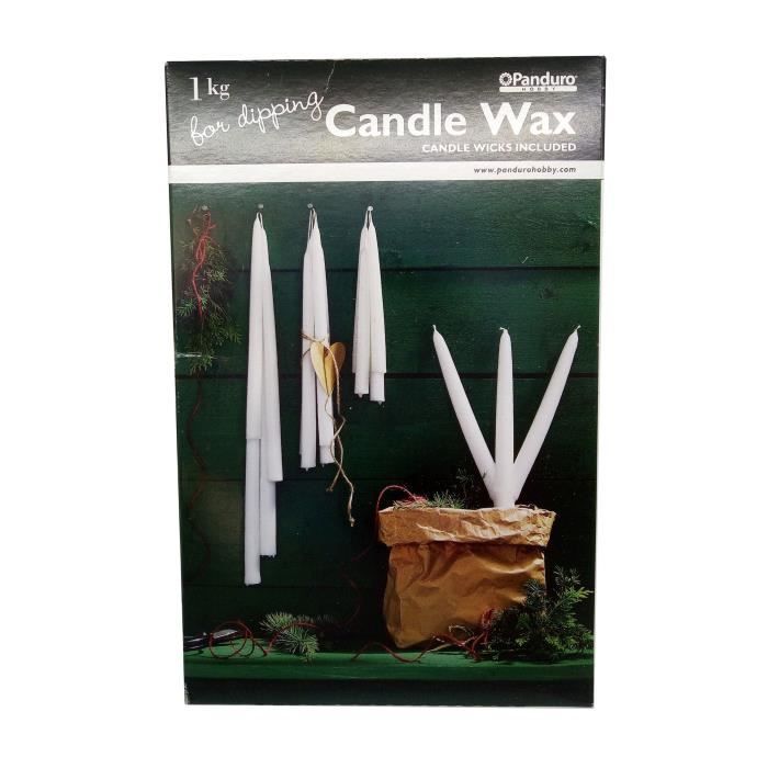 PANDURO Cire Pour Chandelle - Pour composé 20 chandelles - Livrée avec mèche et explications -Paquet de 1 kg