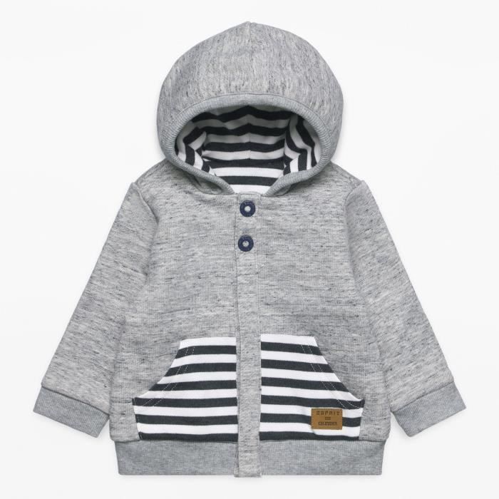 ESPRIT Gilet Cardigan avec Capuche Gris Bébé Garçon
