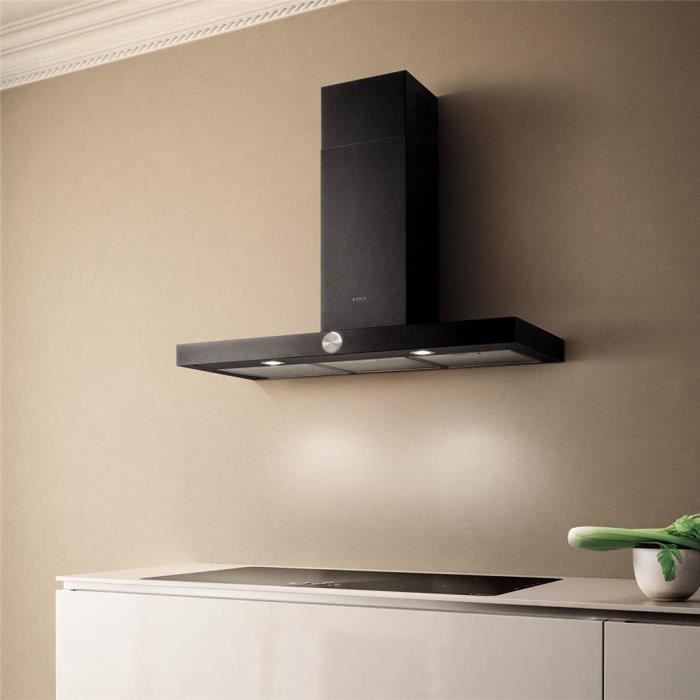 Hotte cuisine Elica murale LOL noire 90 cm - Achat / Vente ...