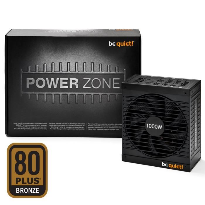 Be Quiet! Alimentation PC Power Zone 1000W - Modulaire - 80PLUS Bronze