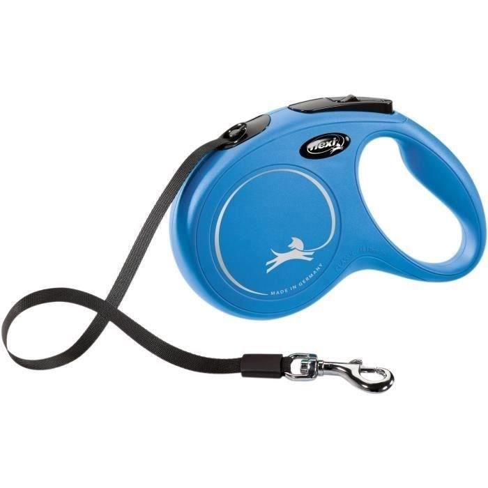 KERBL Laisse-corde Flexi Classic M - Longueur : 5 m - Poids max : 25 kg - Bleu - Pour chien