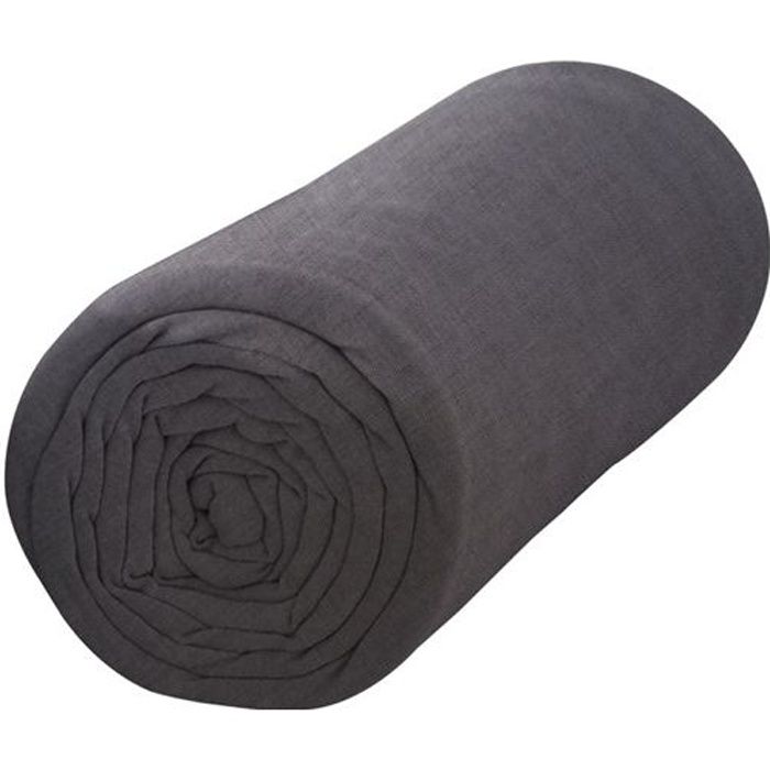TODAY Drap housse jersey 100% coton - 160x200 cm - Canon de fusil