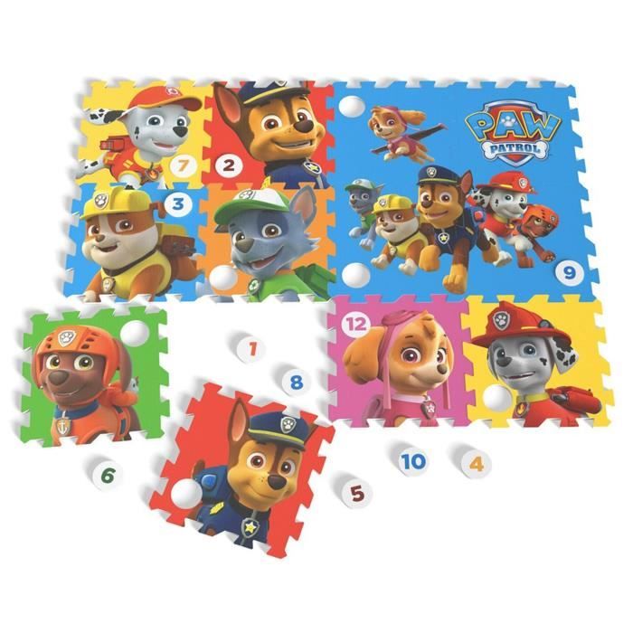 PAW PATROL - TAPIS PUZZLE MOUSSE DE 12 PIECES - TATAMIZ