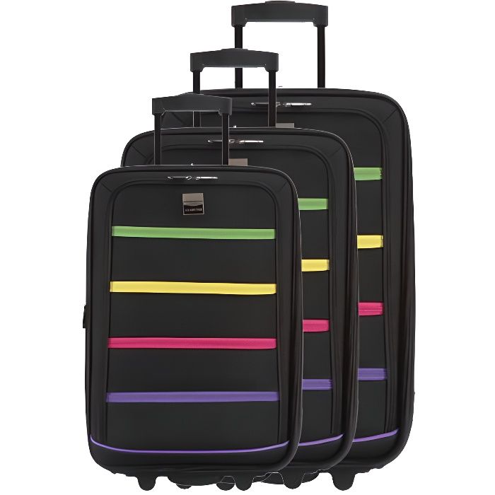 FRANCE BAG - Set de 3 valises xtensibles 2 roues polyester