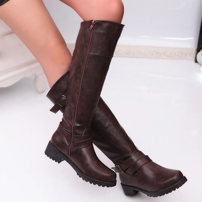 Matte En Rond Bottes Lafayestore®femmes Bout Mollet Cuir Mi 50zzXxf