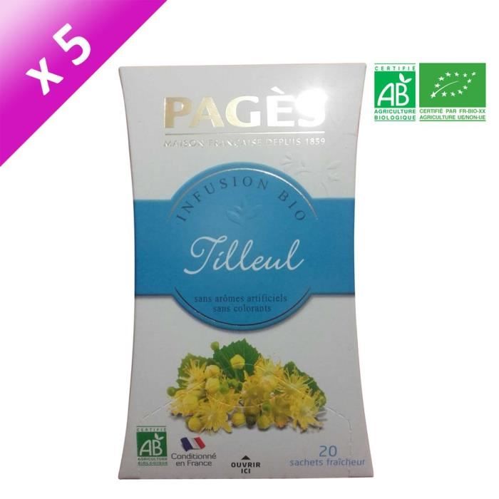 PAGES Lot de 5 Infusions Verveine Bio