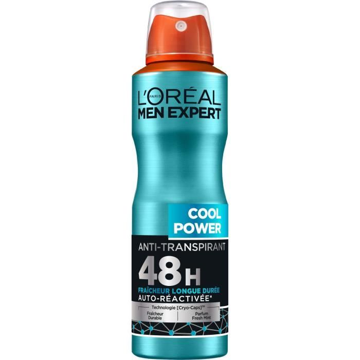 L'ORÉAL MEN EXPERT Cool Power Déodorant Spray Homme Anti-transpirant - 200 ml
