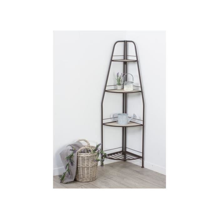 ETAGERE ANGLE INDUSTRY 4 NIVEAUX METAL BOIS - Achat ...