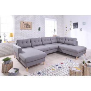 Canapé - Sofa - Divan OSLO - Canapé panoramique convertible angle droite