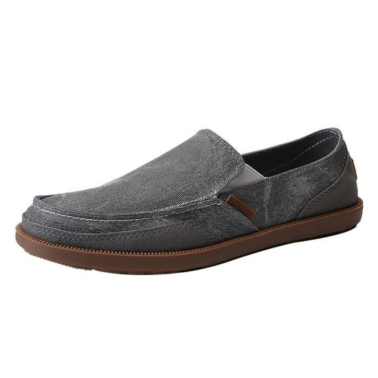 Toile Gris Chaussures Slippers Homme Mocassins IfgyYvmb76