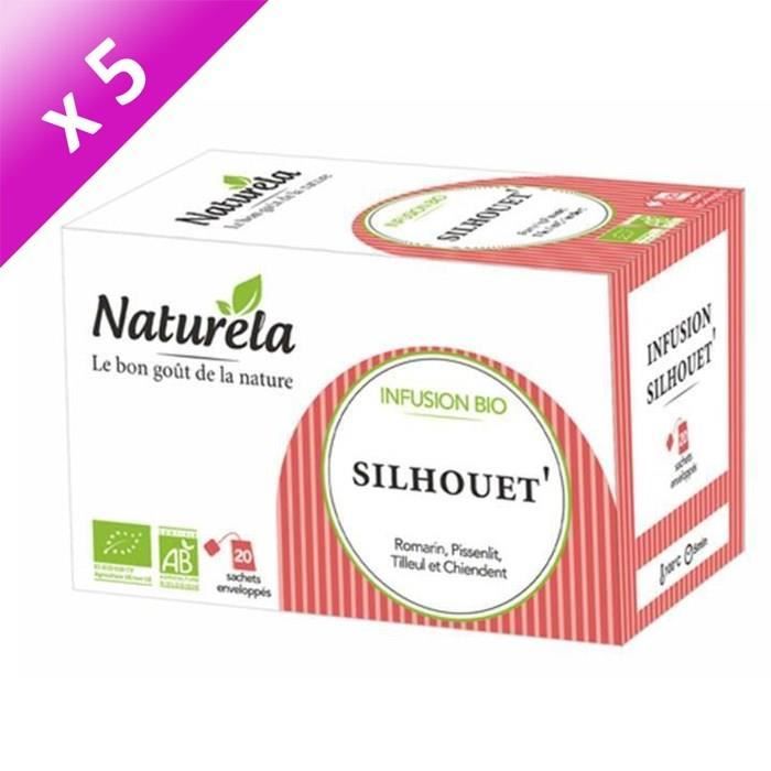 NATURELA Lot de 5 Tisane Silhouet' Bio 20 infusettes