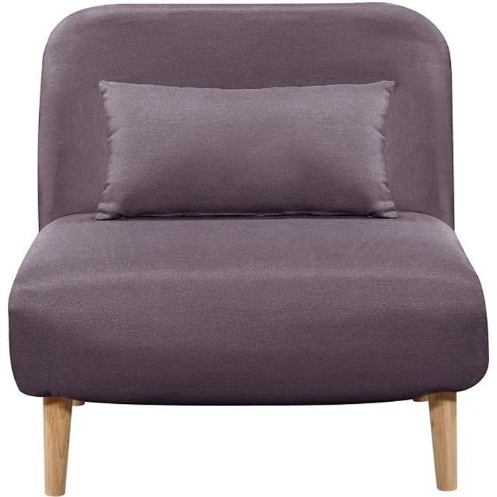 BEDZ Banquette BZ 1 place - Tissu mauve - Style scandinave - L 85 x P 90 cm