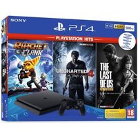 CONSOLE PS4 Pack PS4 500 Go Noire + 3 Jeux PlayStation Hits : CONSOLE PS4 Pack PS4 500 Go Noire + 3 Jeux PlayStation Hits :