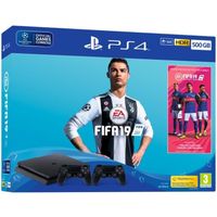 CONSOLE PS4 Pack PS4 500 Go Noire + FIFA 19 + 2ème manette Dua CONSOLE PS4 Pack PS4 500 Go Noire + FIFA 19 + 2ème manette Dua