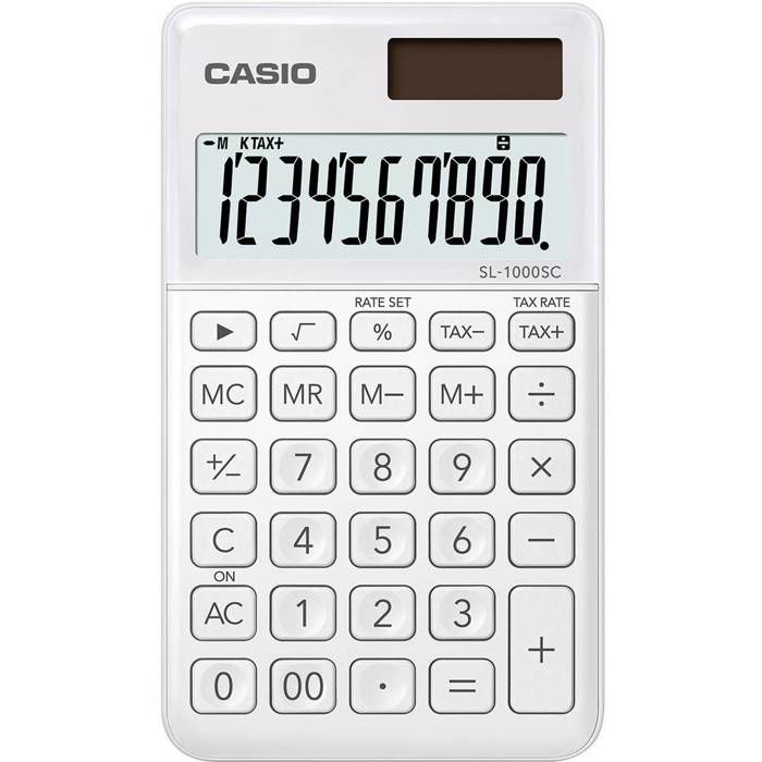 CASIO Calculatrice de poche SL-1000SC-WE-S-EP blanche