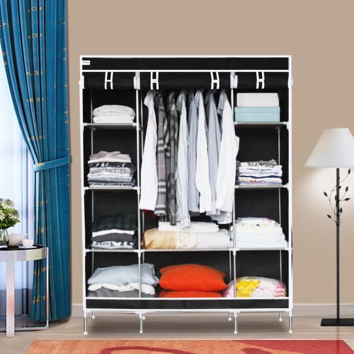 Armoire Penderie Souple Nomade 50 New York En Tissu 105x45x158 Cm