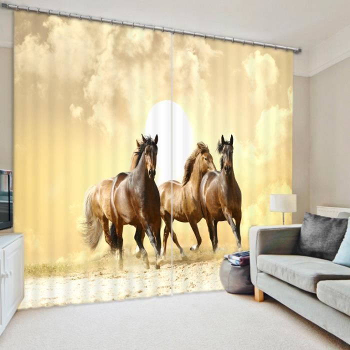 Rideaux chevaux sont en train de courir 3D effect l\'ombrage 118\ Rideaux chevaux sont en train de courir 3D effect l\'ombrage 118\