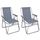vidaXL Lot de 2 Chaises Pliantes Gris pour le Camp