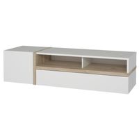 MEUBLE TV BIANKO Meuble TV contemporain blanc mat et brillan MEUBLE TV BIANKO Meuble TV contemporain blanc mat et brillan