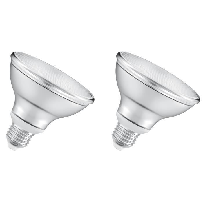 OSRAM Lot de 2 Ampoules spot LED PAR30 E27 8 W équivalent à 75 W blanc chaud dimmable