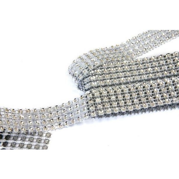 Lot De 4 Rubans Strass Auto-adhésifs Argentés - 2 Largeurs (0,5 Et 0,7 Cm) - Pour Décoration DIY, Fêtes, Scrapbooking