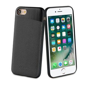 SO SEVEN METTALIC Coque PU + METAL Noir APPLE IPHONE 7