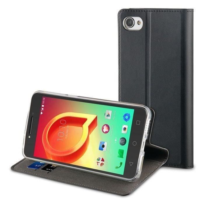 MUVIT Étui de protection folio standard - Souple - Alcatel A5 LED - Noir